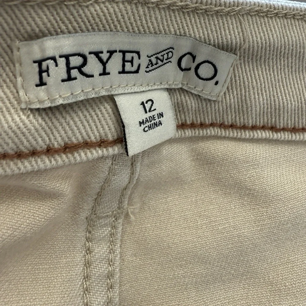 FRYE Anthropologie Womens 12 35x30 Pants Riley Wide Leg Khaki Mid Rise New Tags - Picture 6 of 12